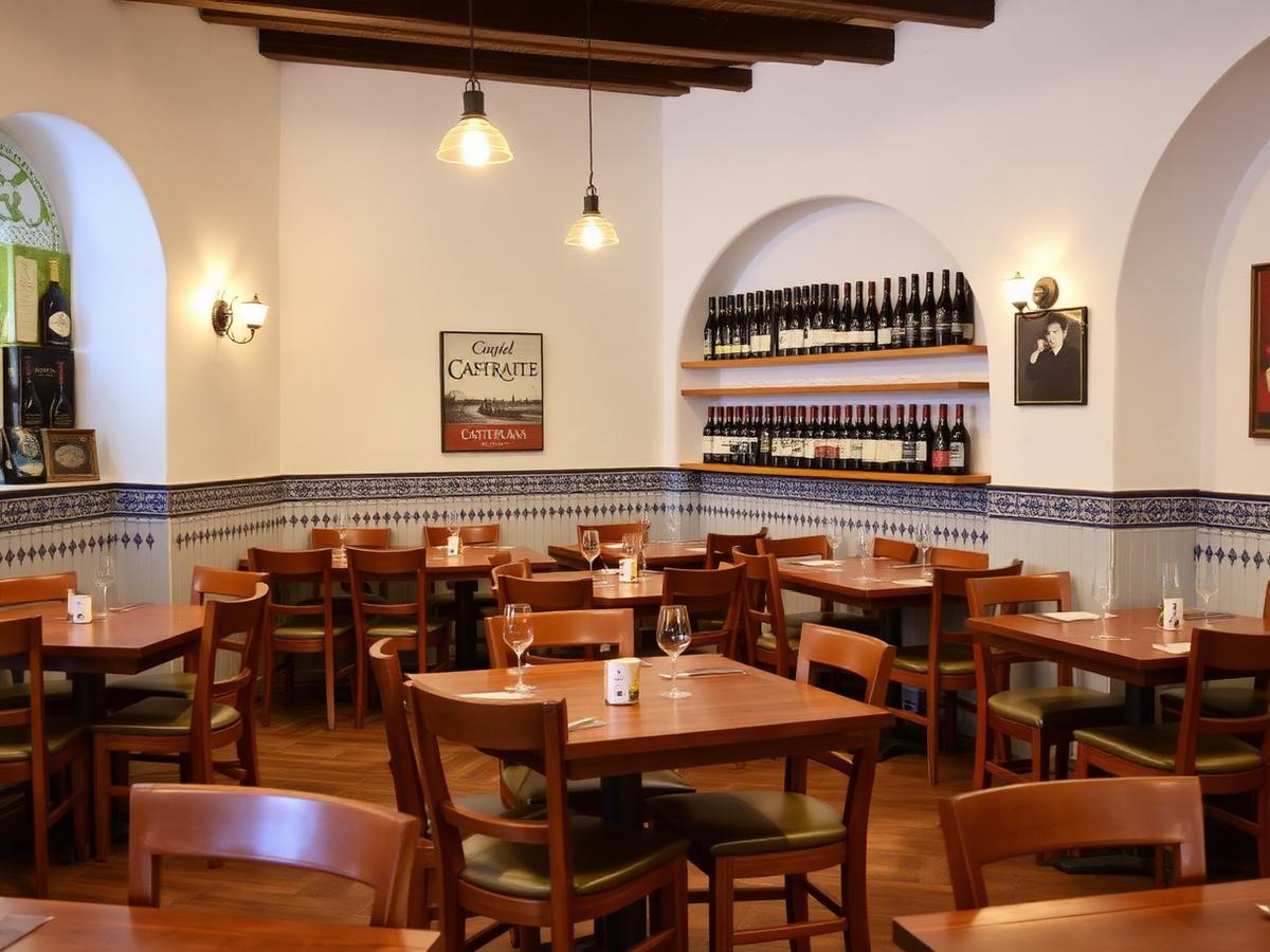 Sala do restaurante com azulejos